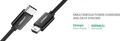 Ugreen USB 2.0 Kabel USB-C männlich - Mini-USB-B Schwarz 1m (50445)