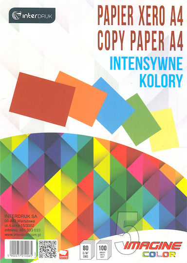 interDRUK Printing Paper A4 80gr/m² 100 sheets Multicolour