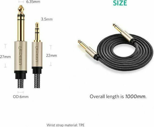 Ugreen AV127 Cable 6.3mm male - 3.5mm male 1m Gray (10625)