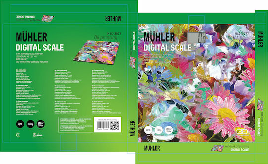 Muhler Digital Badezimmerwaage in Farbe Mehrfarbig Ölgemälde MSC-3077