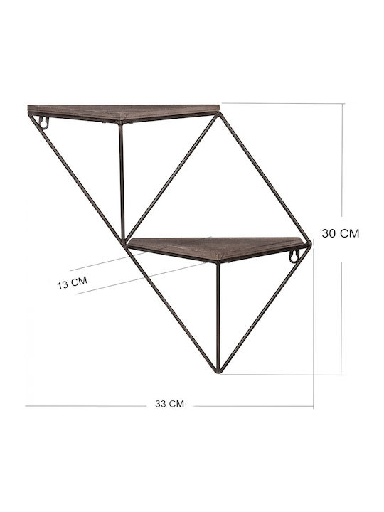 Raft Perete Nuc / Negru 33x13x30cm