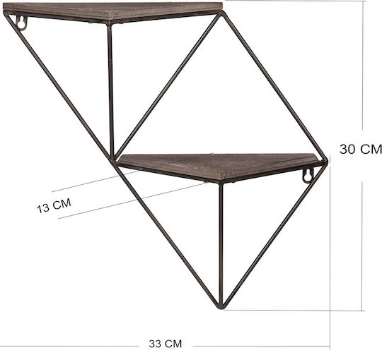 Ράφι Καρυδί / Μαύρο 33x13x30εκ.