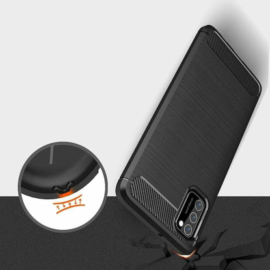 Hurtel Carbon Back Cover Σιλικόνης Μαύρο (Poco M3 / Redmi 9T)