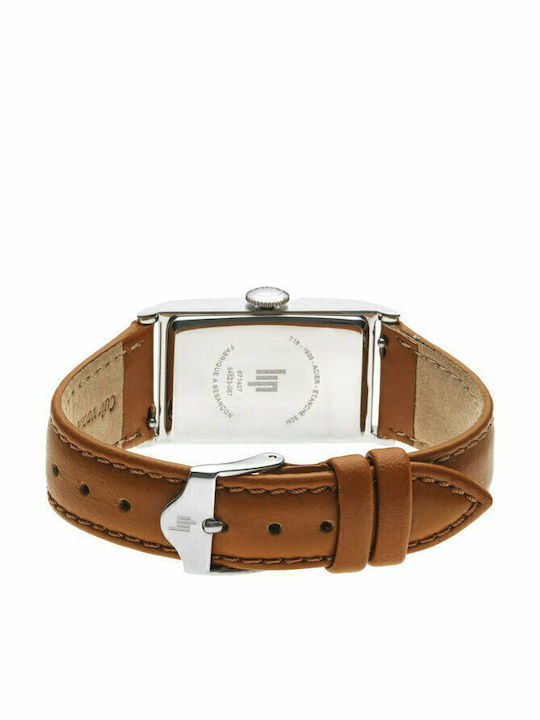 Lip Watches Churchill T18 Men's Watch 24mm Battery with Brown Leather Strap