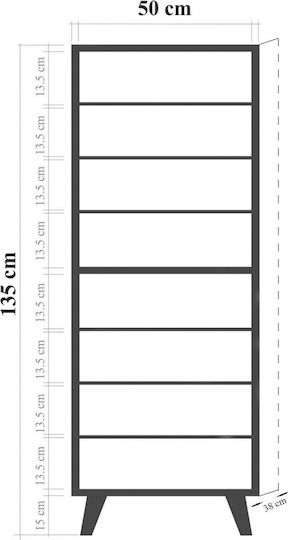 Ξύλινη Παπουτσοθήκη Alvaro με 8 Ράφια Sonoma Μ50xΠ38xΥ135cm