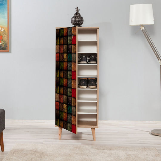 Ξύλινη Παπουτσοθήκη Alvaro με 8 Ράφια Sonoma Μ50xΠ38xΥ135cm