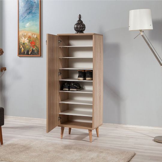 Ξύλινη Παπουτσοθήκη Alvaro με 8 Ράφια Sonoma Μ50xΠ38xΥ135cm