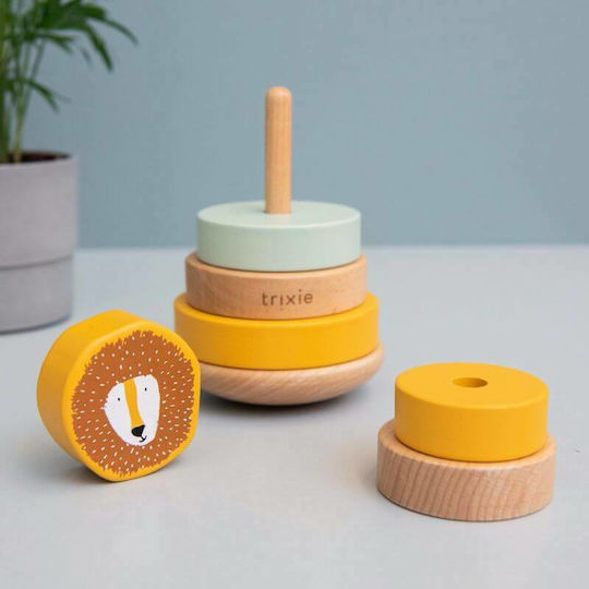 Trixie Jucărie de Stivuire Stacking Toy Mr. Lion din Lemn pentru 12++ Luni