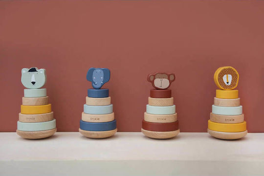 Trixie Jucărie de Stivuire Stacking Toy Mr. Monkey din Lemn pentru 12++ Luni