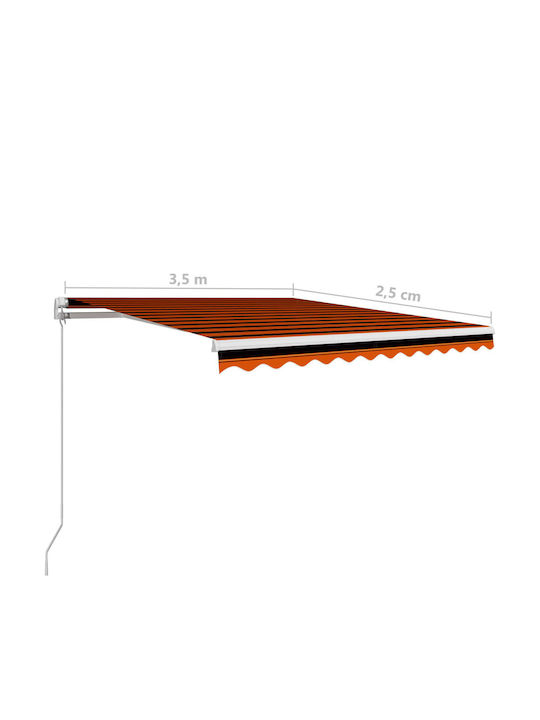 vidaXL Τέντα Βεράντας Καφέ 3.5x2.5m
