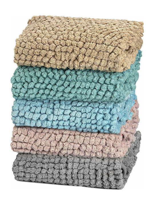 Beauty Home Non-Slip Cotton Bath Mat 3283-Siel Light Blue 60x90cm