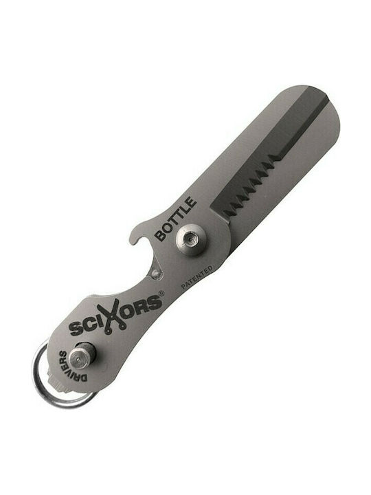 True Utility Schlüsselanhänger Scissor Based Metallisch