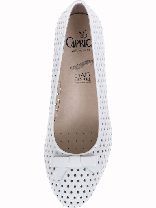Caprice Leather White Heels