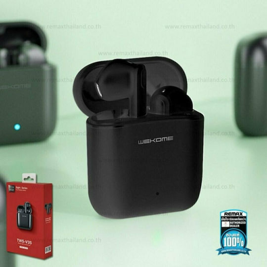 WK TWS-V35 Earbud Bluetooth Handsfree Ακουστικά με Θήκη Φόρτισης Μαύρα