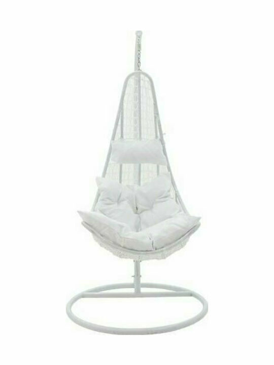 Soleil Κούνια Πολυθρόνα με Βάση Μεταλλική 103x83x200cm Λευκή