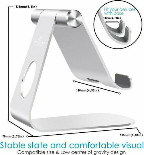 Lamicall S1 Tablet Stand Desktop Until 13" Silver