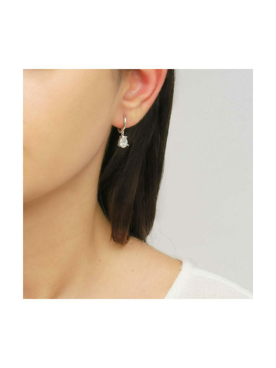 Excite-Fashion Earrings Hoops made of Silver with Stones