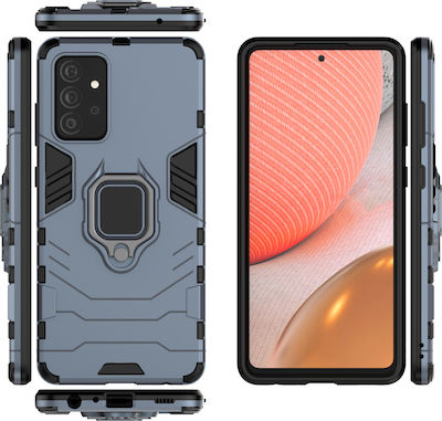 Hurtel Ring Armor Umschlag Rückseite Kunststoff Blau (Galaxy A72)