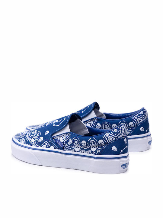 Classic Bandana Men's Canvas Slip-Ons (Bandana) True Blue/True White