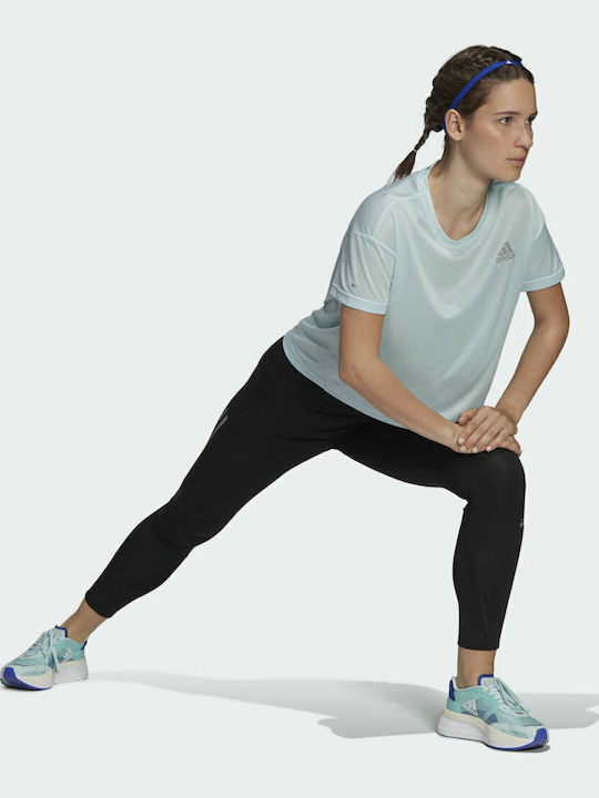Fast Primeblue Γυναικείο Crop T-shirt Fast Drying με Διαφάνεια Halo Blue
