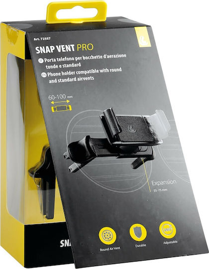 Lampa Snap Vent Pro 60 Βάση Κινητού Αυτοκινήτου με Ρυθμιζόμενα Άγκιστρα Μαύρη