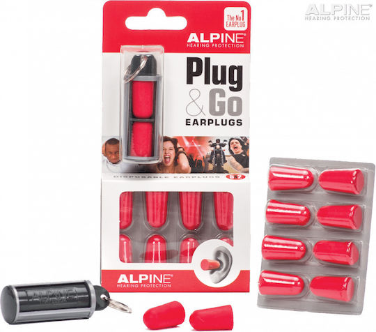 Alpine Plug & Go Ωτοασπίδες σε Κόκκινο Χρώμα 111.42.101 10τμχ