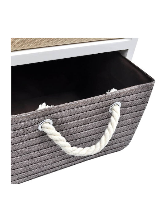 Drawers Storage Made of Wood & Fabric with 4 Drawers Colorful L35xW27xH86cm