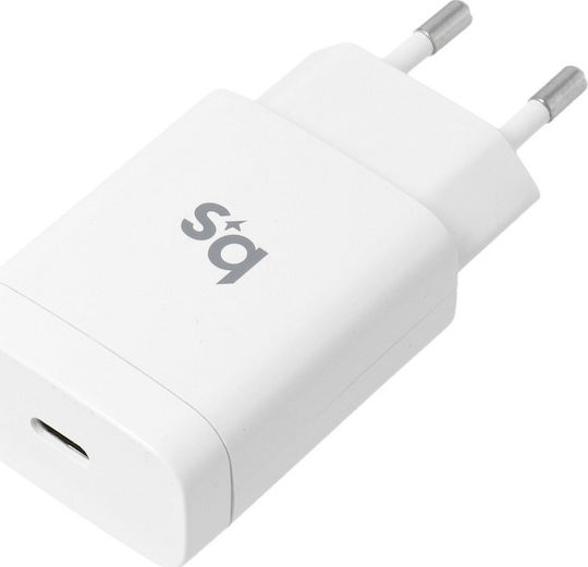 Blue Star Φορτιστής με Θύρα USB-C και Καλώδιο USB-C - Lightning 18W Power Delivery Λευκός (5903396071492)