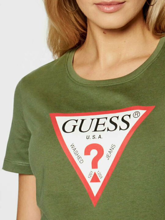 Women's T-shirt Floral Khaki