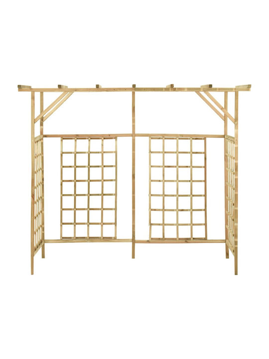 Garden Pergola from Wood with Square Grid Design in Beige Color 200x80x168cm