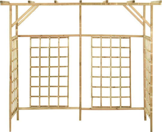Pergolă De Grădină Din Lemn Cu Design În Grilă Pătrat În Culoare Bej 200x80x168cm