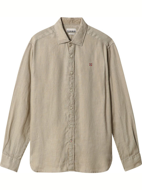 Gervas 3 Langärmlig Leinen Hemd Beige