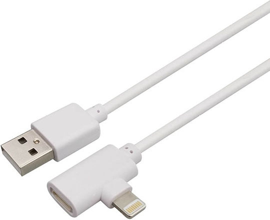Well Unghi (90°) USB-A la Cablu Lightning Alb 1m (USB/LIGHTX2-1.0WE-WL)