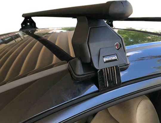 Menabo Car Roof Bars Steel 112cm for Citroen C4 5D 2004-2010 Set with Roof Rack Legs Black