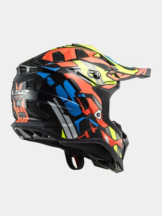 LS2 MX700 Subverter Evo Rascal Black Fluo Orange Motorradhelm Motocross DOT / ECE 22.05 1300gr 46700 21 12