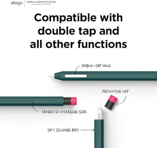 Elago Stylus Case Classic for Apple Pencil 2nd Gen in Midnight Green color