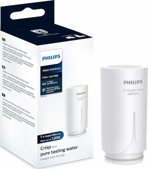 Philips Резервен филтър за вода за кран от активен въглен X-guard 0.1 микрон
