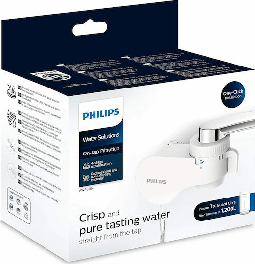Philips On Tap Filtru de Apă pentru Robinet Carbon Activat / Membrane din Fibre Goale 0.1 μm