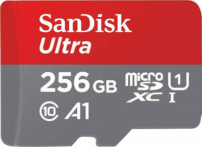 Sandisk Ultra microSDXC 256GB Class 10 U1 A1 UHS-I με αντάπτορα