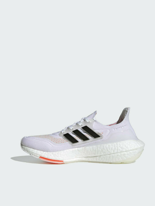 Adidas Ultraboost 21 Γυναικεία Αθλητικά Παπούτσια Running Cloud White / Core Black / Solar Red
