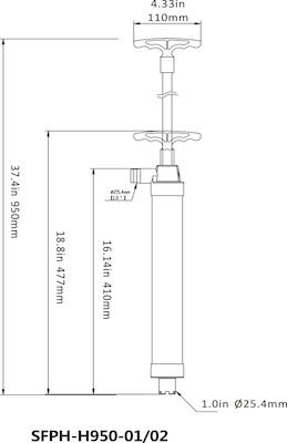 Eval Pompă de Santină Bilge pentru Barcă Manual - Manual 950mm 0.22kg