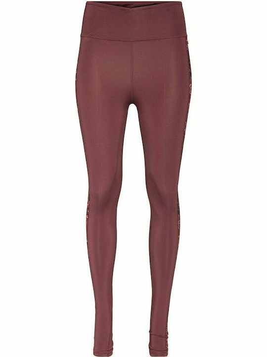Frauen Lang Leggings Hochgeschnitten Burgundisch