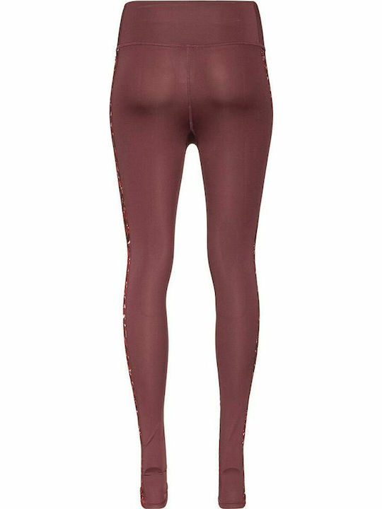 Frauen Lang Leggings Hochgeschnitten Burgundisch
