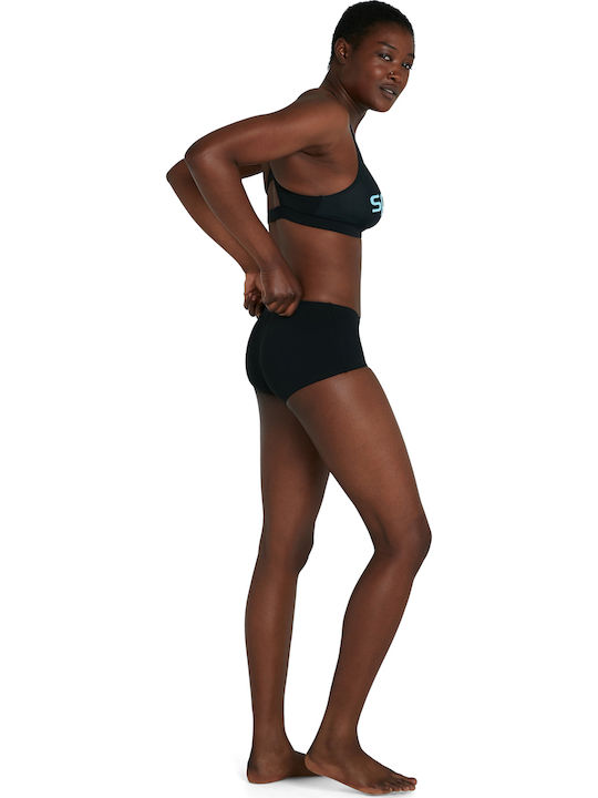Sport Bikini Set Sports Bra & Boxer Bottom Boom Logo Placement Black