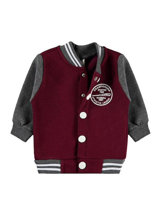 Baby cardigan burgundy for boys (6-18 months)