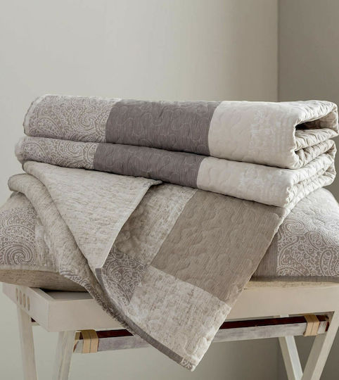 Vesta Home Set Cuvertură Pat Single Din Poliester Gri 160x230cm 2 Bucăți