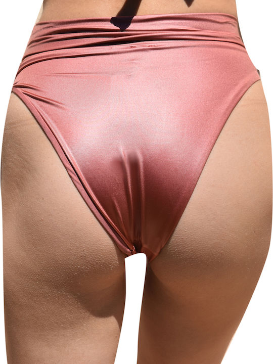 Bikini Slip Ψηλόμεσο Ροζ