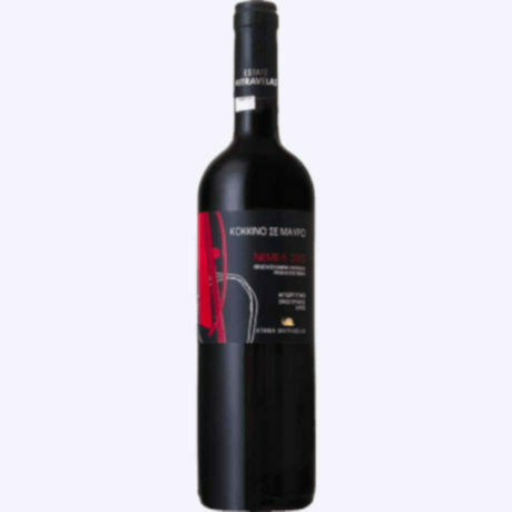 Ktima Mitravela Wein Rot auf Schwarz Agiorgitiko Rot Trocken Nemea 750ml