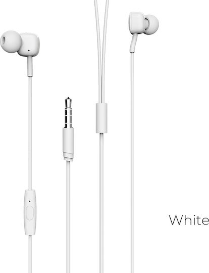 Borofone BM34 In-ear Handsfree με Βύσμα 3.5mm Λευκό