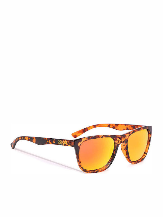 Zippo Men's Sunglasses with Brown Metal Frame and Orange Lens OB35-03